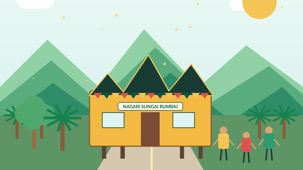 Ilustrasi lingkungan Nagari Sungai Rumbai